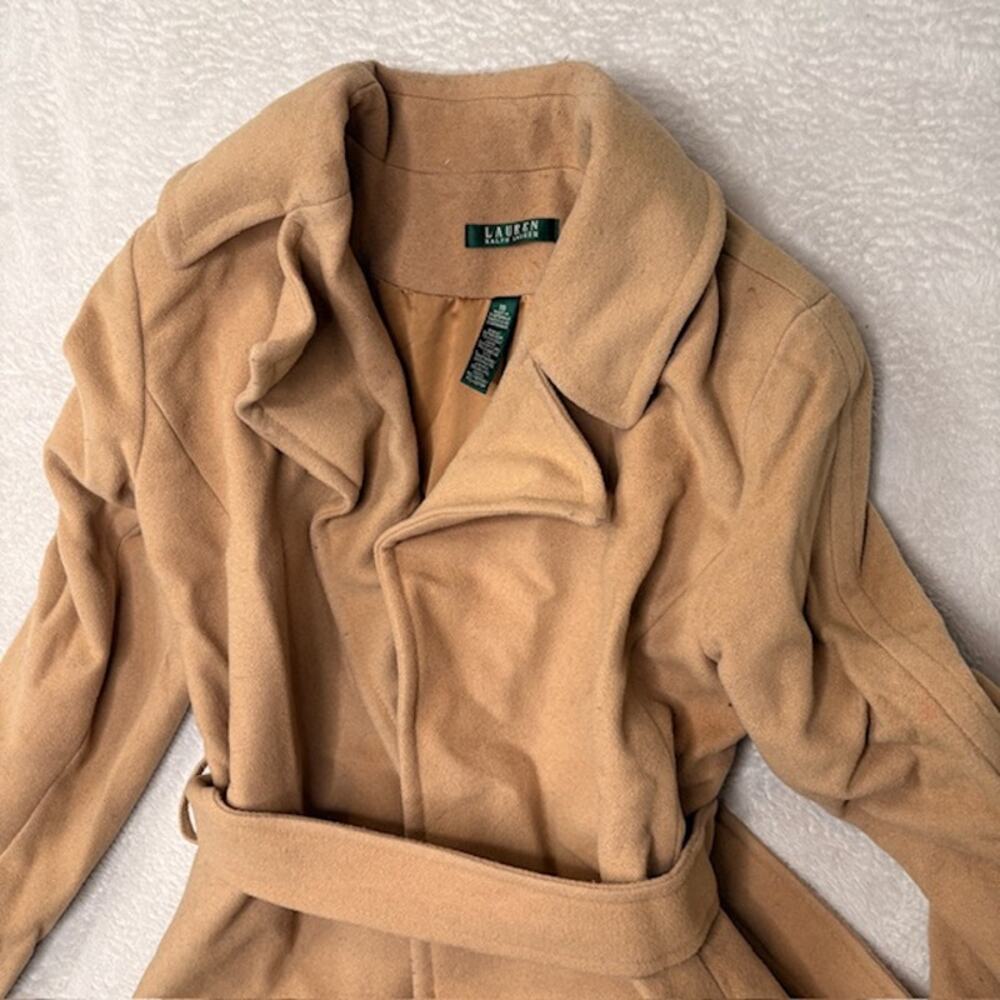 Lauren Ralph Lauren Wool Blend Belted Wrap Coat (Women’s 10) - Picture 2 of 6